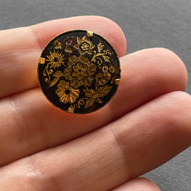 Damascene Round Floral Brooch Bloomers and Frocks